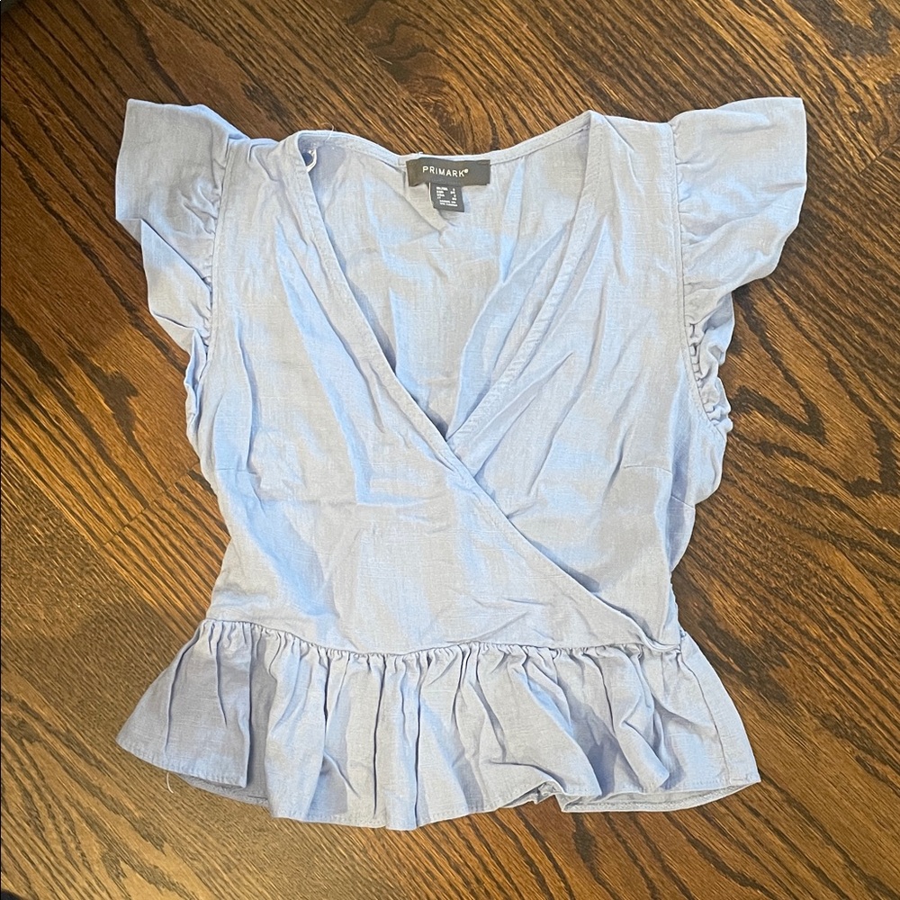Primark Sky Blue Ruffle Blouse